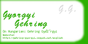 gyorgyi gehring business card